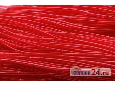 Кембрик ПВХ с блестками, диаметр 1,8 мм., цвет красный 014 